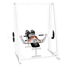 Smith Wide Grip Decline Bench Press demonstration