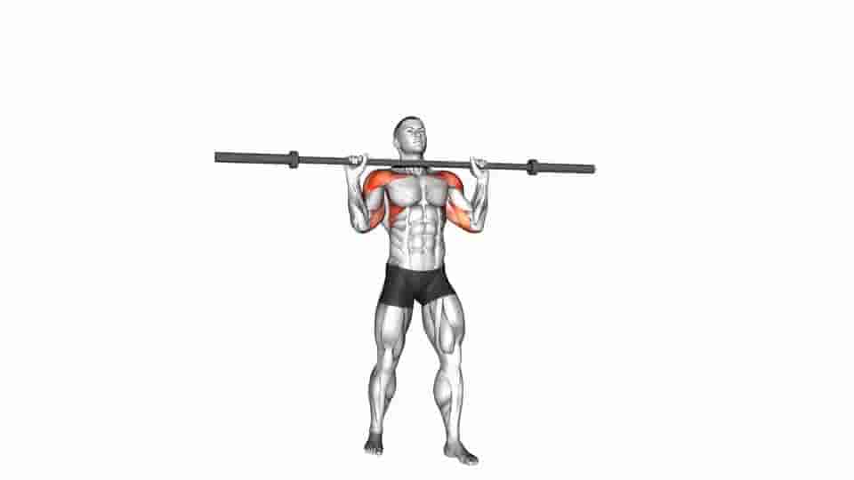 Thumbnail for the video of exercise: Barbell Standing Military Press